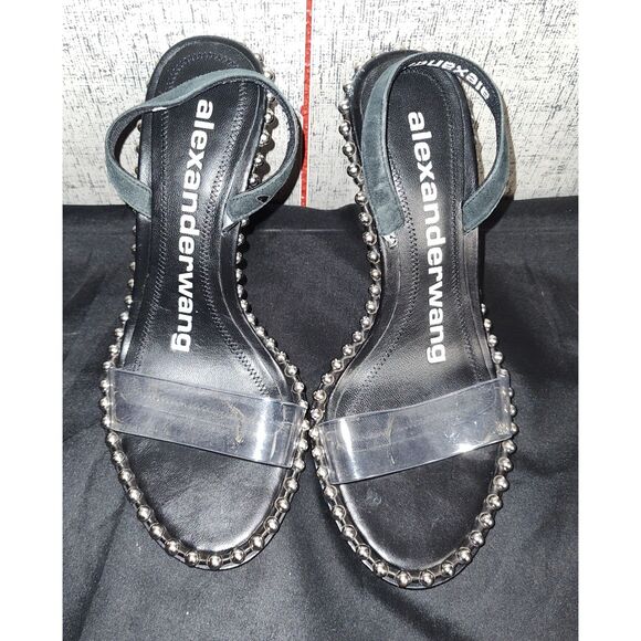 Alexander Wang Nova Stud Clear Sandal Sz 35 - Picture 1 of 4